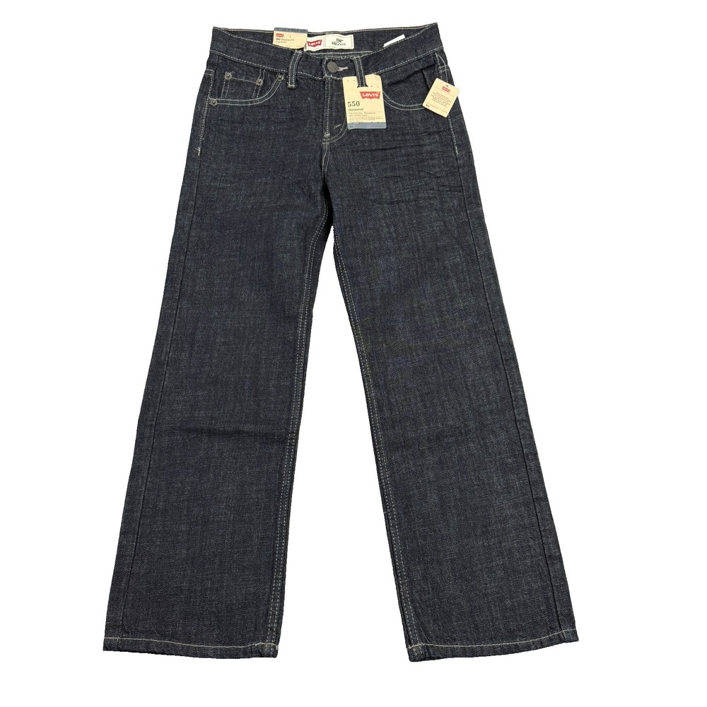 Levis 550 Jeans Boys 10 Regular (25x25) Relaxed Fit Tapered Coal Miner Rinse NWT